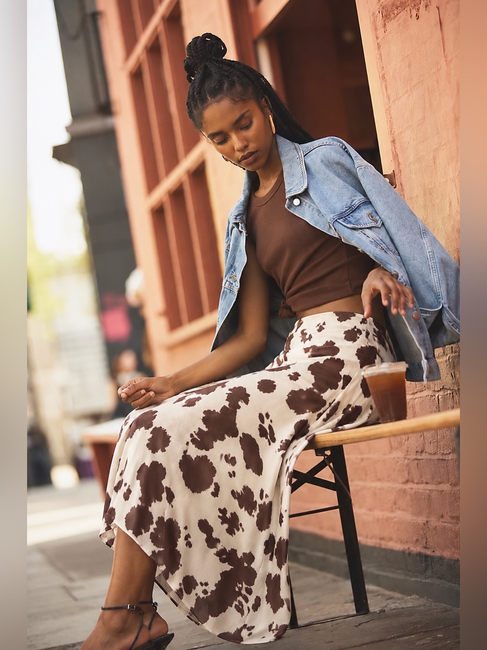 SEE YOU MONDAY Cowprint Skirt